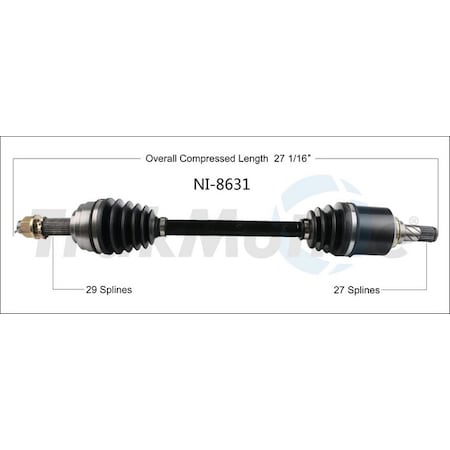 Surtrack Axle Cv Axle Shaft, Ni-8631 NI-8631